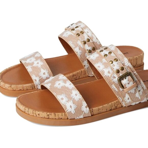 Lucky Brand Shoes - Lucky Brand Dineesa Studded Two Band Flat Sandals NIB Size 8